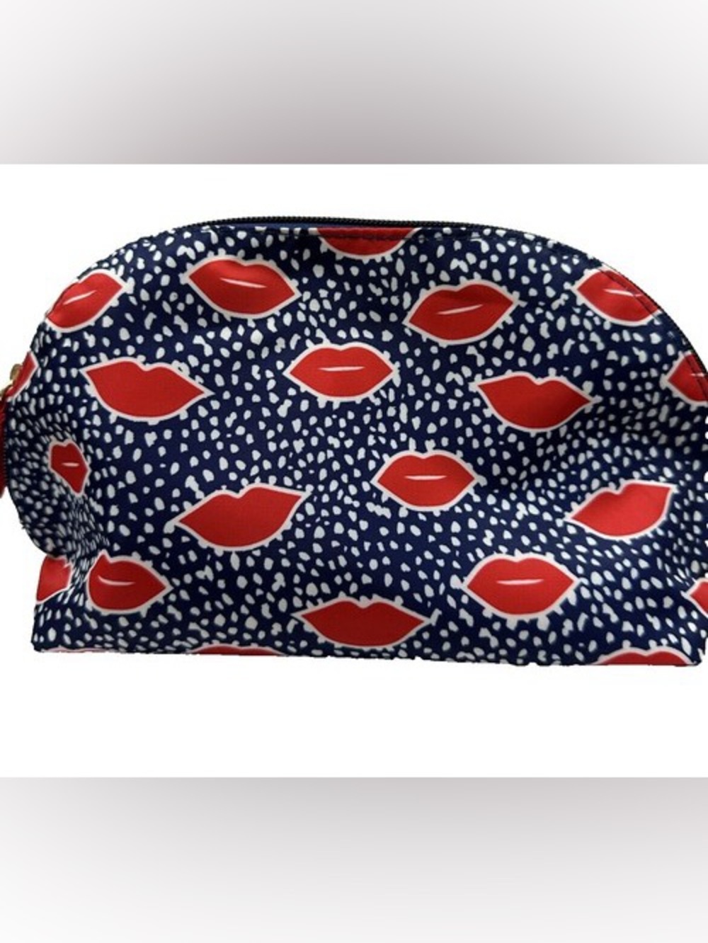 Avon Navy Lip Print Cosmetic Pouch - Red Lips